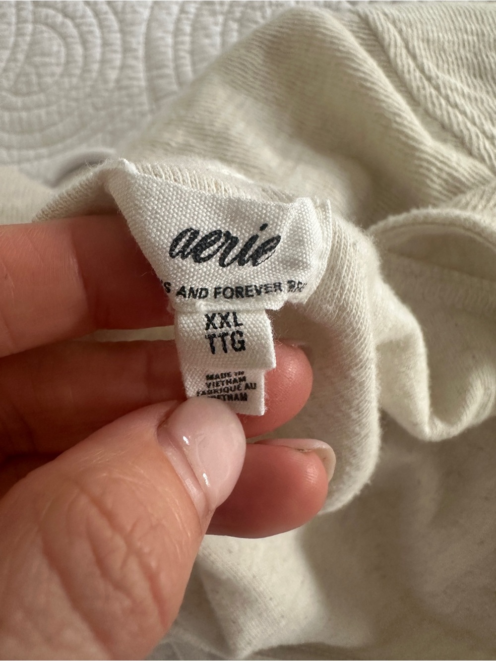 Aerie Endless Summer Cropped Sweatshirt XXL Cream Heather Frost Boho Low Back - Picture 4 of 4